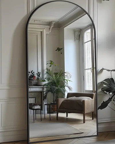 Miniatura 22 de Antok Espejo de Cuerpo Entero, Espejo de Piso de 58"x18" con Soporte, Espejos Montados Colgantes para Dormitorio, Sala de Estar, Vestidor, Comedor