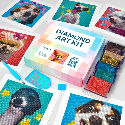 Miniatura 16 de LuwoArte Paquete de 6 Kits de Pintura de Diamantes para Adultos – Kits de Arte de Diamantes con Tema de Campo – Arte de Gemas DIY de Taladro
