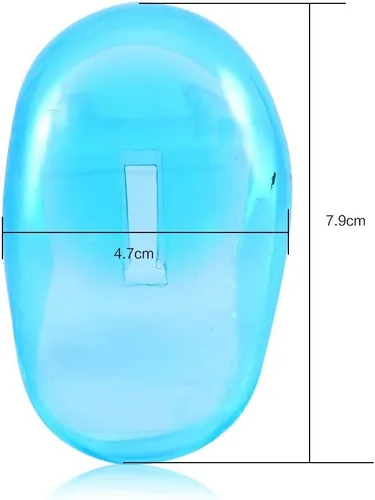 Miniatura 4 de 2 protectores de orejas azules para tinte para el cabello, orejeras de plástico antimanchas del tinte, protector reutilizable para las orejas
