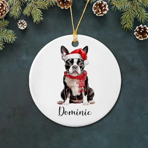 Miniatura 19 de Bichon Frise - Adorno de cerámica de Navidad 2025, adornos personalizados de Bichon Frise regalos para los amantes de los perros, bonito adorno