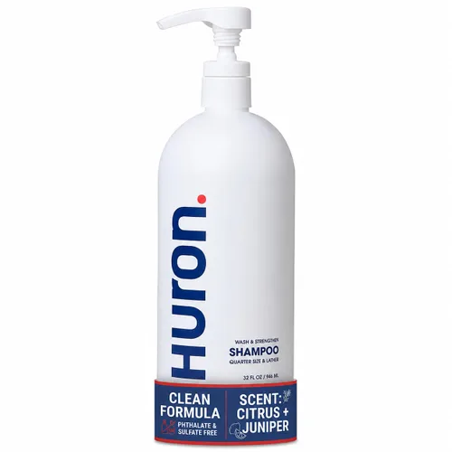 Miniatura 9 de Huron Champú para hombre Fórmula limpiadora e hidratante Aroma cítrico, enebro fresco y verduras aromáticas Fortalece el cabello Sin