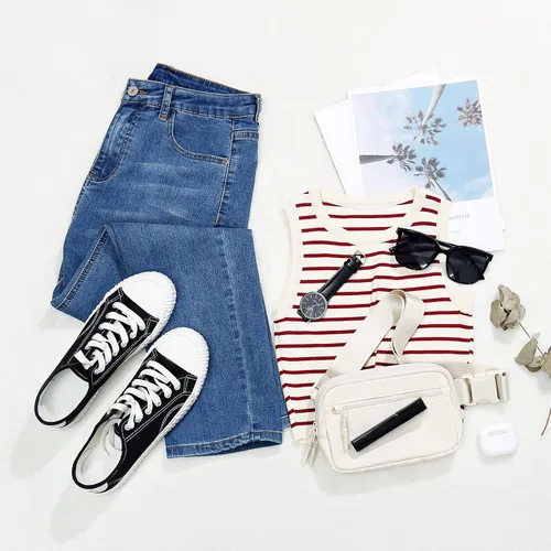 Miniatura 84 de WESTBRONCO Riñoneras para mujeres y hombres, bolsa para cinturón con bolsillos con cremallera, riñoneras modernas, bolsas cruzadas ligeras de 1