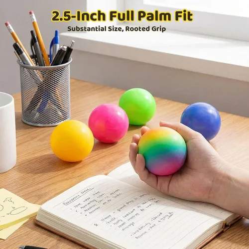 Miniatura 3 de LovesTown 5 bolas antiestrés para adultos, juguetes para apretar, para niños, bolas sensoriales para aliviar la ansiedad, regalos de fiesta, bolsas