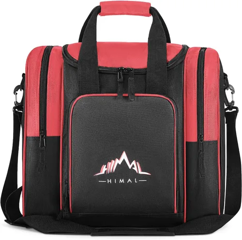 Miniatura 9 de Himal - Bolsa de bolos para una sola esfera, bolsa de bolos con soporte acolchado para esfera, se adapta a zapatos de bolos hasta talla 14 para Azul