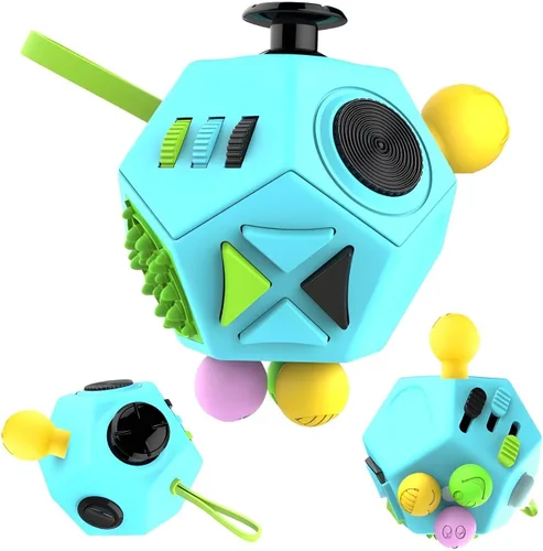 Miniatura 2 de Cubo de juguetes para aliviar el estrés y la depresión ansiosa, cubo de 12 lados para niños y adultos con TDAH, TDA, TOC, autismo, juguete creativo
