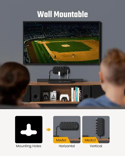 Miniatura 9 de SUPERDANNY Lámpara LED de escritorio con 18 tomas de corriente, protector de sobretensiones con puertos USB, cable de extensión resistente