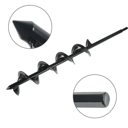 Miniatura 3 de Broca de taladro de 3 x 24 pulgadas, broca para plantación de jardín, broca para plantar, perforadora para poste para plantar bulbos, broca