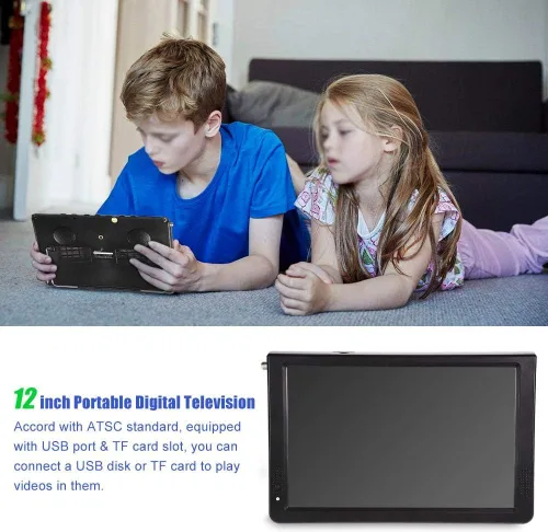 Miniatura 3 de Pomya 12 pulgadas Digital Televisión ATSC TV portátil 1080P HD HDMI reproductor de vídeo para el coche casero (EE.UU.)