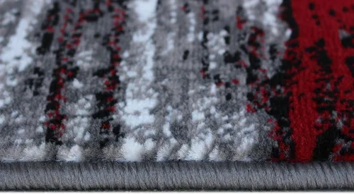 Miniatura 9 de Masada Rugs, Alfombra moderna y contemporánea, rojo, gris, negro (8 pies x 10 pies), alfombra grande para sala de estar, dormitorio, oficina