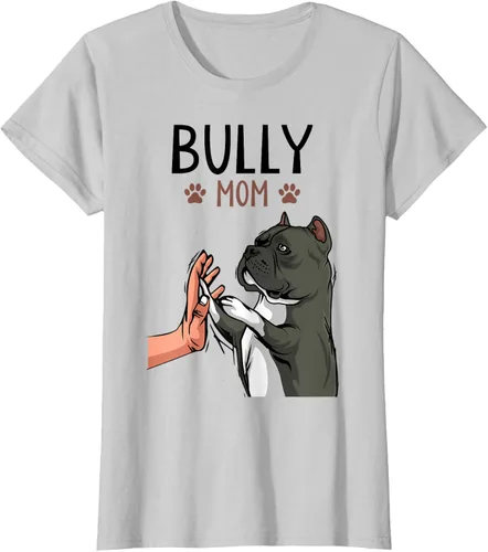 Miniatura 25 de American Bully Mom Cute Dog Mama Camiseta divertida para mujer, Blanco, S
