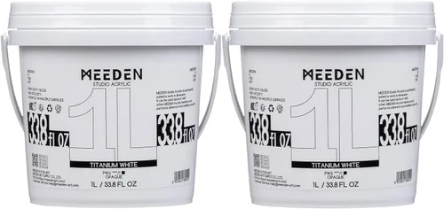 Miniatura 17 de MEEDEN Pintura acrílica blanca de titanio: 1 l/33.8 oz pinturas acrílicas brillantes de cuerpo pesado - Pintura blanca gruesa para lienzo, Blanco