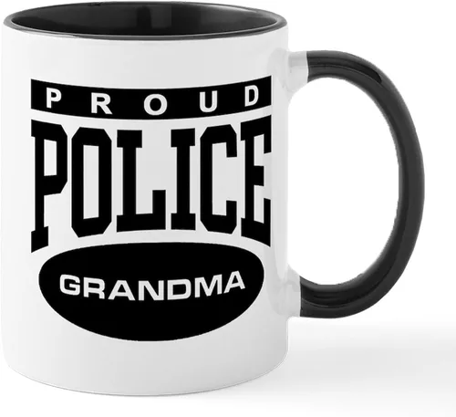 Miniatura 49 de CafePress Taza de café de cerámica de 11 oz (11.0 fl oz) de Police Mom