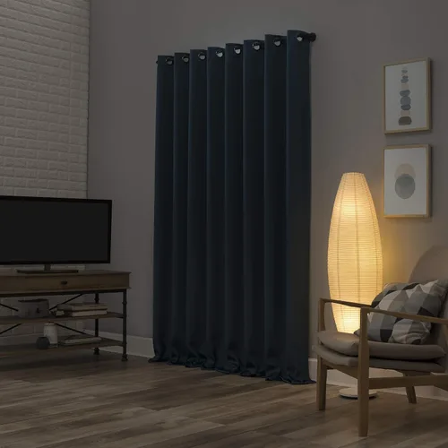 Miniatura 2 de Sun Zero Nordic Juego de 2 paneles de cortinas 100 % opacas con ojales, calidad de teatro, 52 x 96 pulgadas, verde azulado