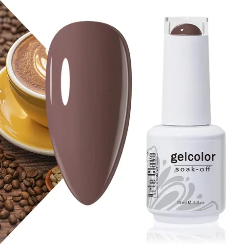 Miniatura 46 de Arte Clavo Esmalte de uñas de gel rosa lechosa de 0.5 fl oz, con luz LED, UV, remojado, transparente, rosa nude, manicura francesa, rosa claro