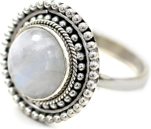 Miniatura 5 de NOVICA Rainbow Moonstone - Anillo de cóctel de plata de ley 925 con diseño de arcoíris
