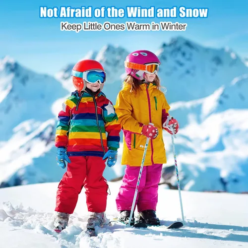 Miniatura 6 de MoKo Manoplas de esquí para niños, guantes de esquí aislados impermeables para niñas y niños, guantes de nieve de invierno para niños