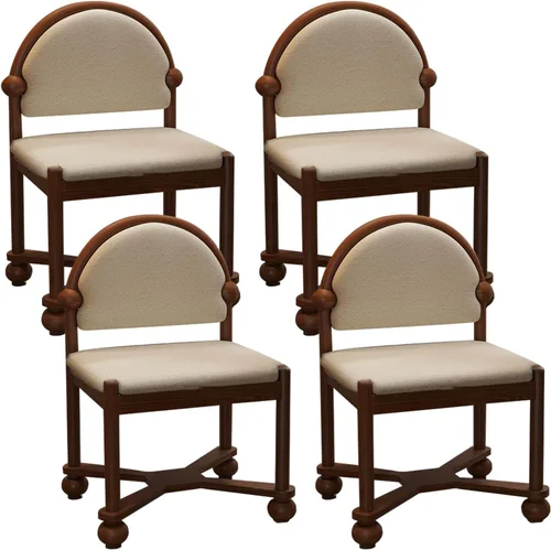 JKGHK Sillas de comedor de madera, sillas de cocina para el hogar, silla auxiliar de cocina tapizada de tela, respaldo curvado retro, silla de sala