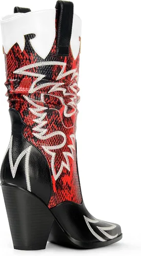 Miniatura 3 de ANN CREEK Botas vaqueras de contraste para mujer, botas vaqueras a media pantorrilla