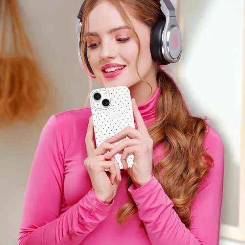 Miniatura 6 de Hython Funda para iPhone Air, diseño estético de lunares lindos, funda simple de 6.5 pulgadas, delgada, antiarañazos, parachoques de TPU suave, a