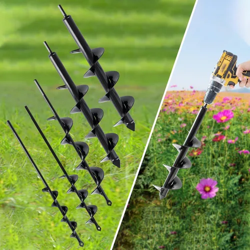 Miniatura 3 de Juego de 5 brocas para plantar (1.6 x 16 pulgadas, 2 x 16 pulgadas, 2.6 x 16 pulgadas, 3 x 16 pulgadas, 3.5 x 16 pulgadas) – Taladro de jardín fácil