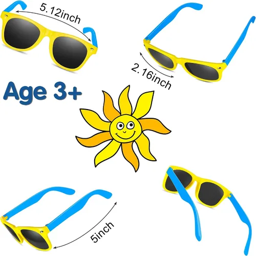 Miniatura 3 de GINMIC Gafas de sol para niños, regalos de fiesta, paquete de 12 unidades de neón de San Valentín para niños, niños y niñas, gran regalo
