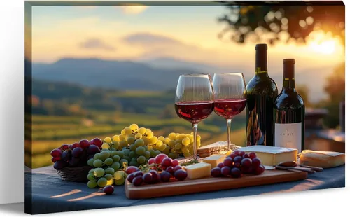 Miniatura 7 de Lienzo decorativo para pared, decoración de cocina, pintura de queso con uvas, obra de arte moderna, paisaje, fotografía, pintura para comedor, Art-1
