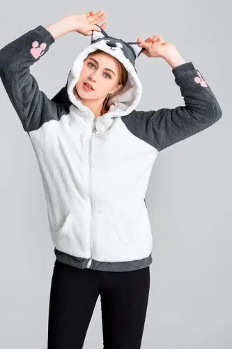 Miniatura 15 de Coriresha - Sudadera con capucha para niños, estilo perro, con orejas de perro en 3D y cola de perro, manga larga