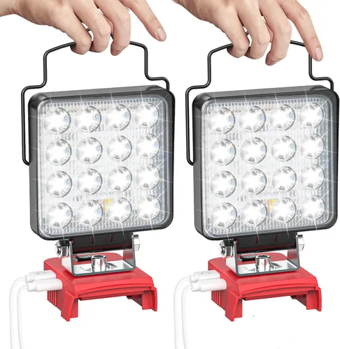 Miniatura 12 de Ecarke Luz de Trabajo LED Compatible con Milwaukee, Ecarke 54W 5400LM Luces de Trabajo LED Inalámbricas de Inundación, Compatible con Batería