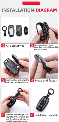 Miniatura 5 de ontto Funda para llavero de automóvil con patrón de carbono para Kia Stinger GT K9 K900 Sportage R Stinger Cerato Sorento 2018 en adelante