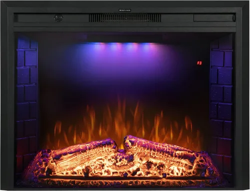 Miniatura 12 de Insertos de chimenea eléctrica de 25 pulgadas, calentador de chimenea eléctrico de pared empotrado y construido con sonido crepitante de fuego, luz