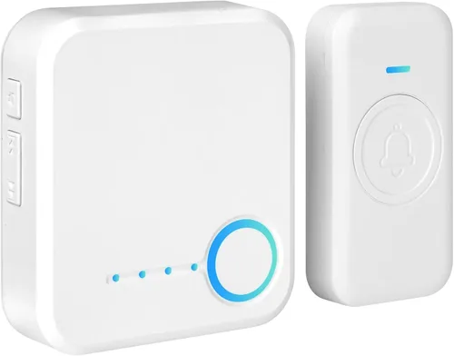 Miniatura 10 de FOVKSUC Timbre Inalámbrico, Timbre de Puerta Impermeable con 60 Melodías, 5 Niveles de Volumen y Flash LED, Timbre de Aula de Largo Alcance de 1000