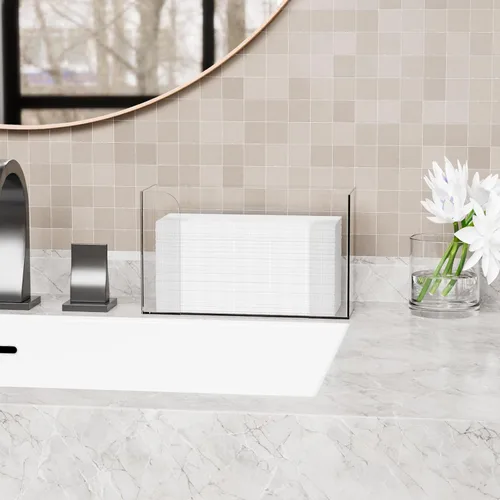 Miniatura 7 de Dispensador de toallas de papel de baño transparente, soporte para toallas de papel acrílico triple de 11 pulgadas de largo, dispensador de toallas