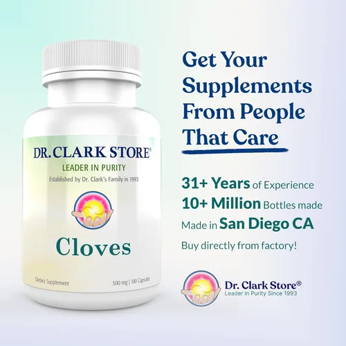 Miniatura 2 de Dr Clark Cloves Healthcare Suplemento - Salud digestiva natural, 500 mg, 100 cápsulas de gelatina pura