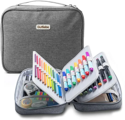 Miniatura 11 de Estuche organizador grande para lápices, tamaño XXL, capacidad extra grande, multifuncional, impermeable, portátil, para artistas, oficina, funda