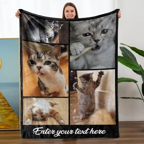 Miniatura 27 de Mantas personalizadas con fotos, manta personalizada con nombre de imagen para esposa, marido, novio, novia, aniversario, Navidad, cumpleaños, 1 Foto