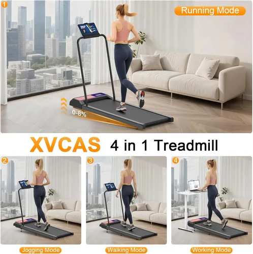 Miniatura 7 de Almohadilla para caminadora con 0-5% de inclinación, 2.5 HP compacta para debajo del escritorio para oficina en casa, alfombrilla pequeña