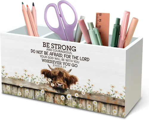 Miniatura 25 de DILSJ Organizador inspirador de 2 compartimentos para lápices, organizador para escritorio, amantes de los pollos regalos para mujeres, Live Like