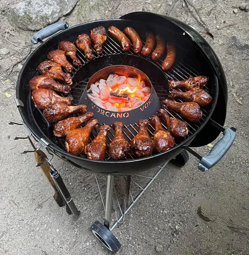 Miniatura 8 de Vorcano BBQ Brand - Cono de parrilla de carbón Vortex de acero inoxidable compatible con hervidor Weber, huevo verde grande, Kamado Joe