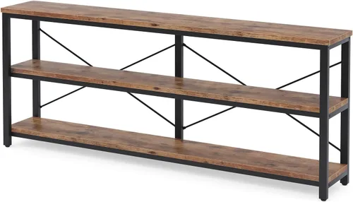 Miniatura 8 de Tribesigns Mesas de sofá de 71 pulgadas, mesa de sofá extralarga, mesa de consola larga angosta, mesa de entrada, mesa de sofá con estantes