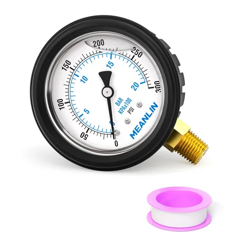 Miniatura 25 de MEANLIN MEASURE - Manómetro de vacío de presión -30inHG~0Psi, esfera con cara de 2.5 pulgadas, NPT de 1/4 de pulgada, manómetro de acero inoxidable