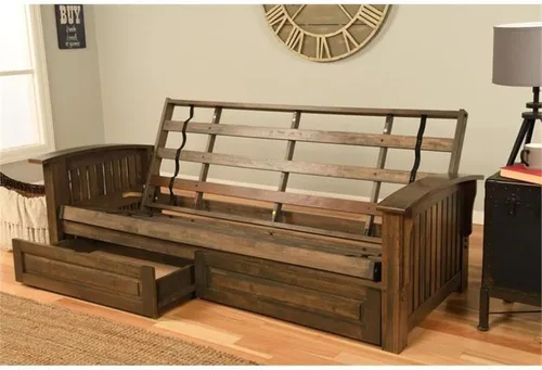 Miniatura 3 de Kodiak Furniture Washington - Marco de futón tamaño Queen con cajones de almacenamiento, marco de futón de madera con colchón incluido en color azul