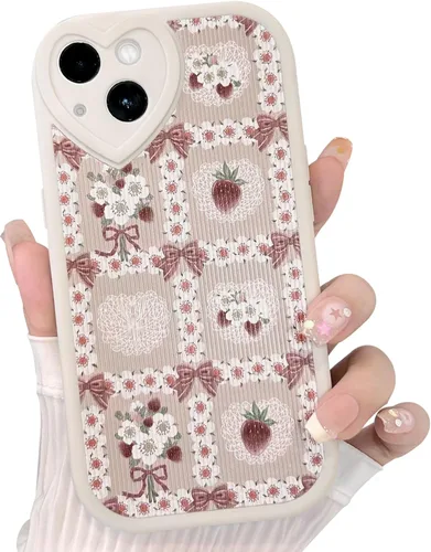 Miniatura 25 de Lovmooful Funda compatible con iPhone 13, diseño floral con lente de amor, protector de parachoques para niñas y mujeres, TPU suave a prueba