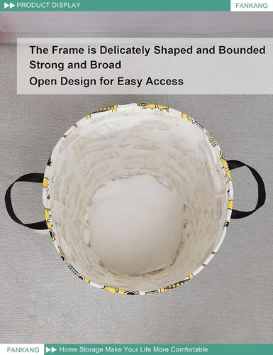 Miniatura 8 de Cesta de Almacenamiento, Cesta de Ropa Sucia de Lona Plegable con Revestimiento Impermeable de PE, Grandes Cestas de Almacenamiento para Niños