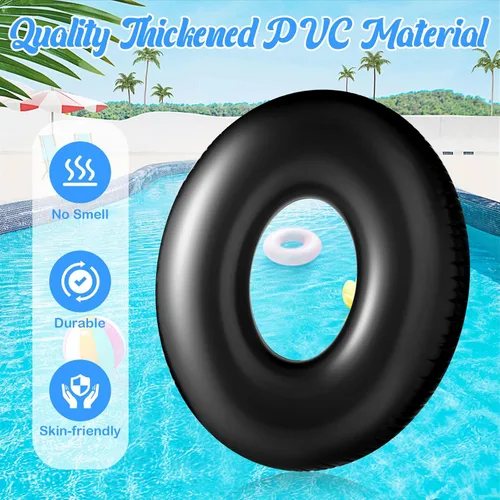 Miniatura 3 de Gemscream Jumbo Inflatable Pool Float 47.24 Inches Swimming Ring Pool Floats White Inflatable Float Tube for Adult Summer Vacation Beach River