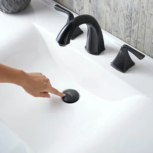 Miniatura 5 de Pfister Selia LF049SLYY - Grifo para lavabo de baño, 8 pulgadas de ancho, 2 asas, 3 agujeros, acabado de bronce toscano, LF049SLYY