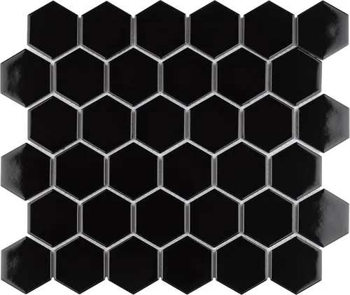 Miniatura 10 de Merola Tile Metro - Azulejo hexagonal de 2 pulgadas, color gris claro brillante, 11-1/8 pulgadas x 12-5/8 pulgadas, azulejos de porcelana para piso
