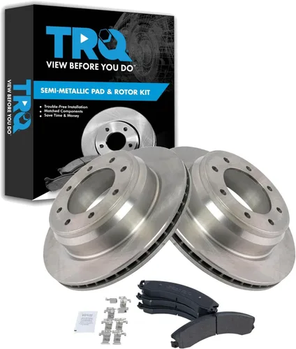 Miniatura 84 de TRQ Juego de pastillas de freno semimetálicas traseras y rotores compatibles con Chevrolet Trailblazer 02-06 Trailblazer EXT 04-06 SSR 02-07 GMC