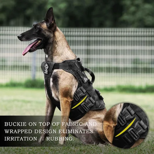 Miniatura 2 de PETAC GEAR Arnés Táctico para Perros K9 Chaleco de Entrenamiento para Perros Ajustable Acolchado para Perros de Servicio Policial de Trabajo Negro
