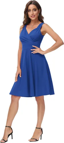 Miniatura 3 de GRACE KARIN - Vestido de cóctel para dama de honor sin mangas acampanado con cuello en V y envolvente