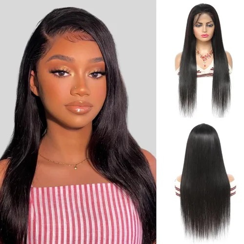 Miniatura 19 de ALHER Pelucas de cabello humano con encaje frontal de gorra pequeña #4/27 rubio miel con reflejos, pelucas de encaje frontal de 13 x 4 con cabello